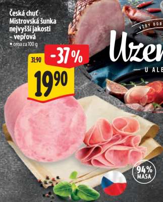 Česká chuť Mistrovská šunka nejvyšší jakosti - vepřová