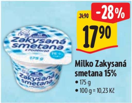Milko Zakysaná smetana 15%