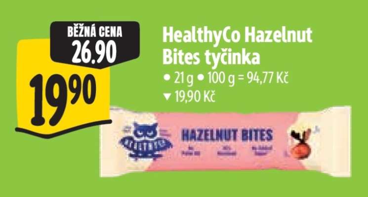 HealthyCo Hazelnut Bites tyčinka