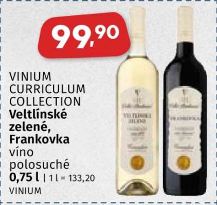 VINIUM CURRICULUM COLLECTION Veltlínské zelené, Frankovka