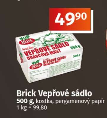 Brick vepřové sádlo