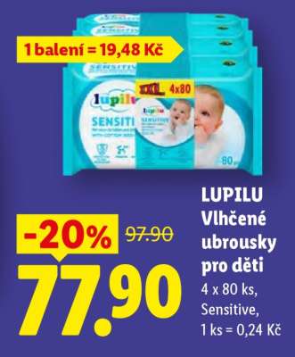LUPILU Vlhčené ubrousky pro děti
