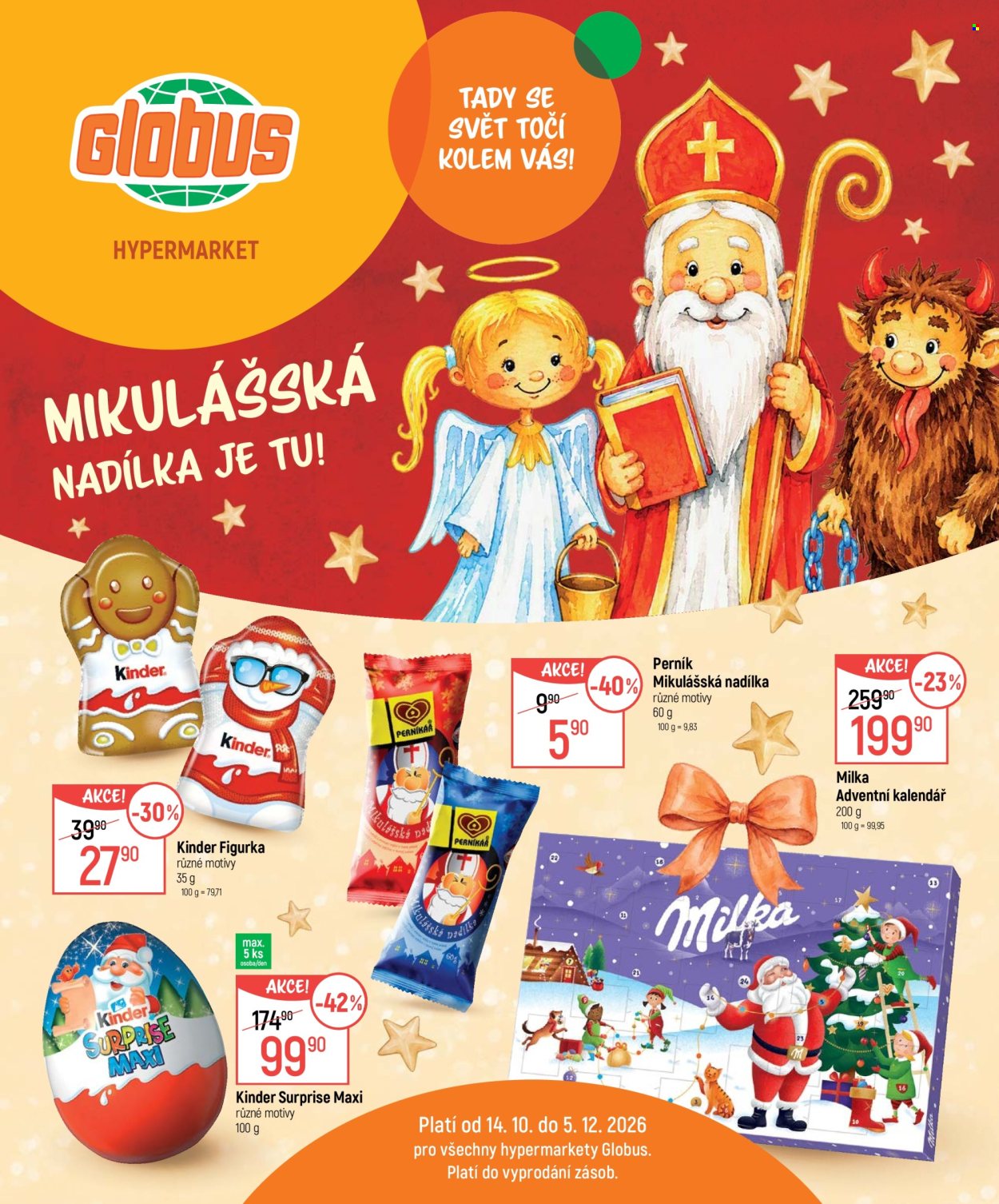Leták Globus - 14.10.2026 - 5.12.2026. Strana 1