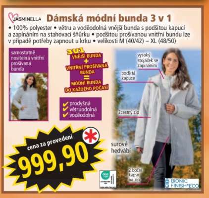Dámská módní bunda 3 v 1