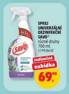 SPREJ UNIVERZÁLNÍ DEZINFEKČNÍ SAVO