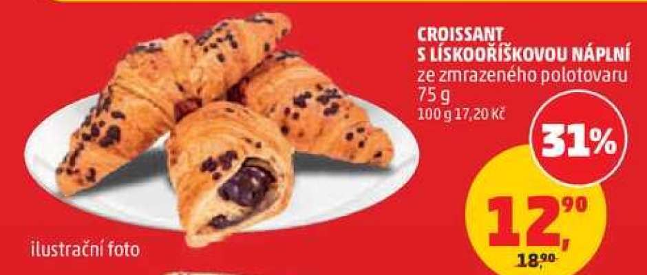 Croissant s lískooříškovou náplní