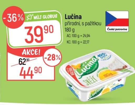 Lučina přírodní, s pažitkou 180 g