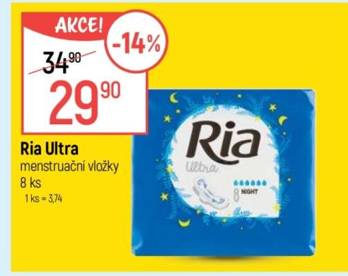 Ria Ultra menstruační vložky 8 ks