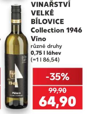 VINAŘSTVÍ VELKÉ BÍLOVICE Collection 1946 Víno