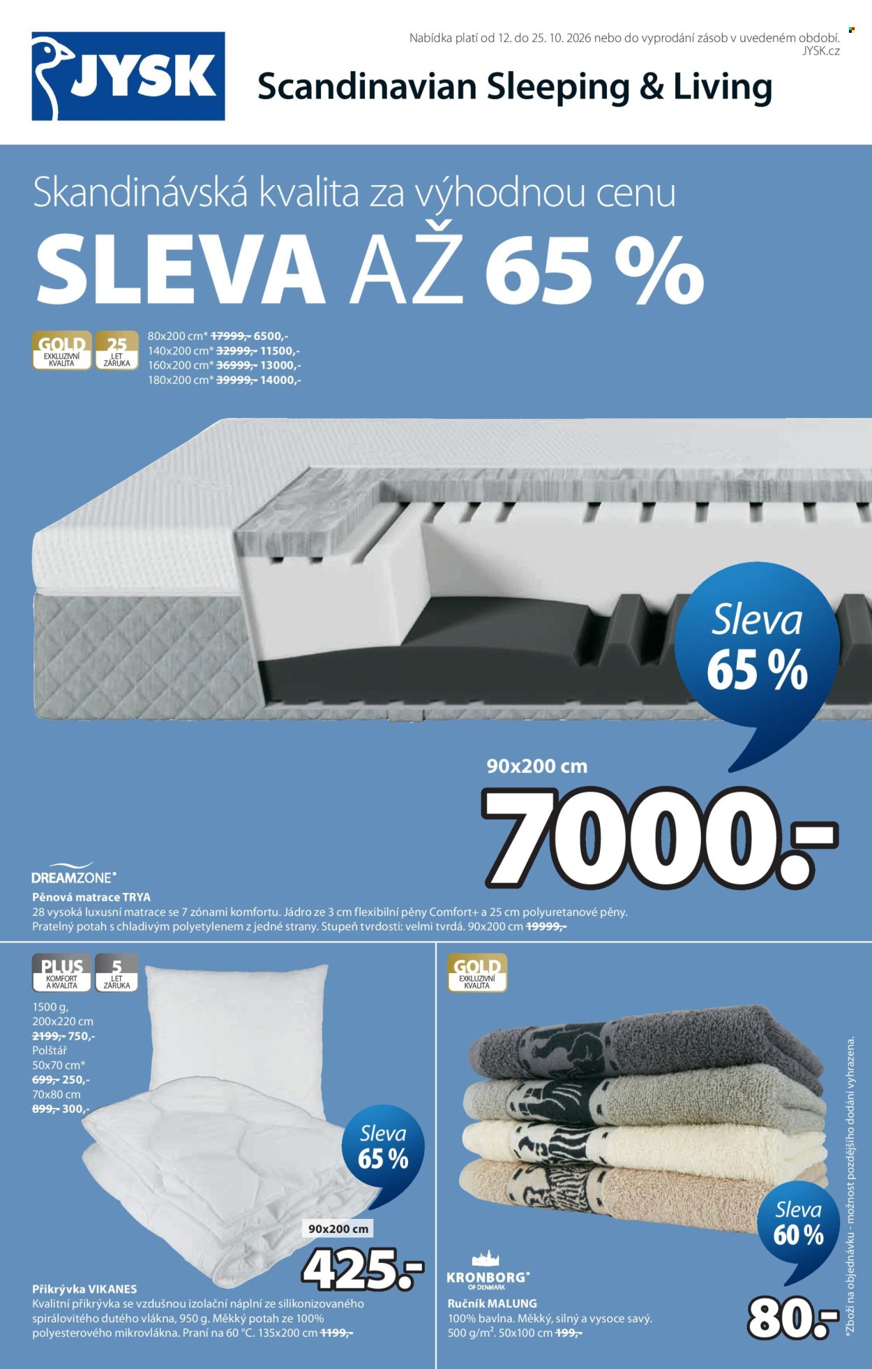 Leták JYSK - 12.10.2026 - 25.10.2026. Strana 1
