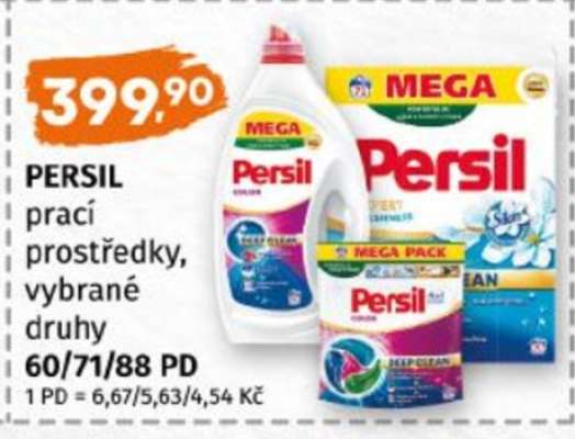 PERSIL prací prostředky, vybrané druhy