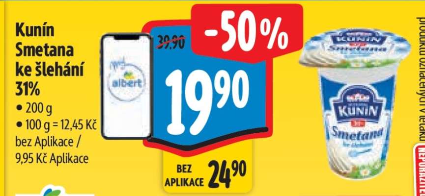 KUNÍN SMETANA KE ŠLEHÁNÍ 31 %
