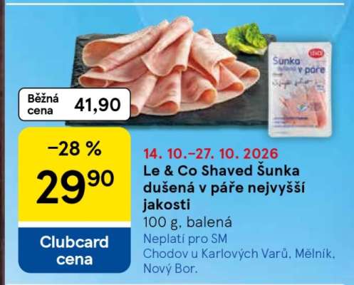Le & Co Shaved Šunka dušená v páře nejvyšší jakosti