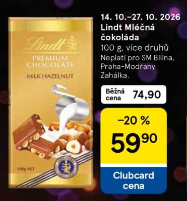 Lindt mléčná čokoláda