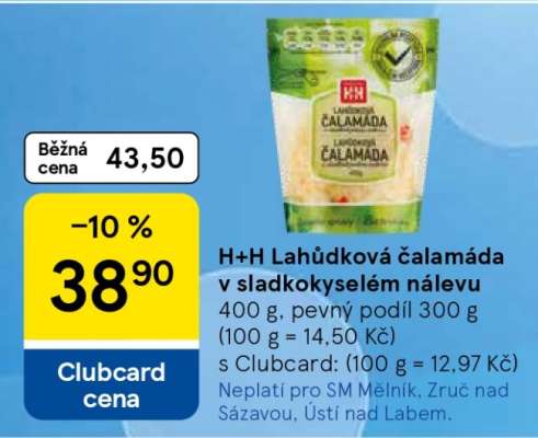 H+H Lahůdková čalamáda v sladkokyselém nálevu