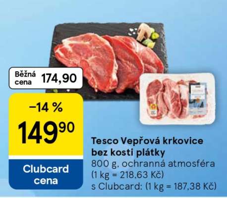 Tesco Vepřová krkovice bez kosti plátky