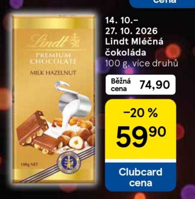 Lindt mléčná čokoláda