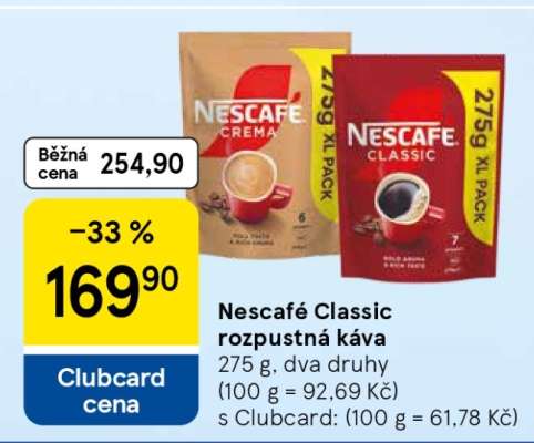 Nescafé Classic rozpustná káva