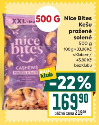 Nice Bites Kešu pražené solené