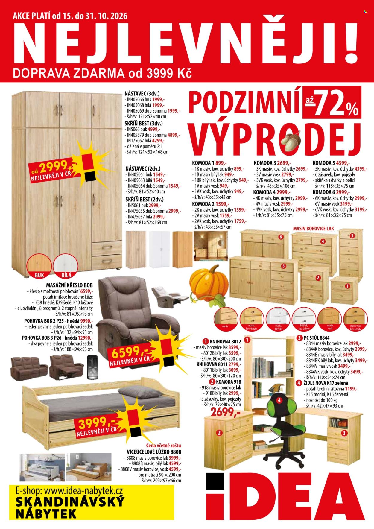 Leták IDEA nábytek - 15.10.2026 - 31.10.2026. Strana 1