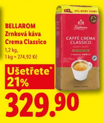 BELLAROM ZRNKOVÁ KÁVA CREMA CLASSICO