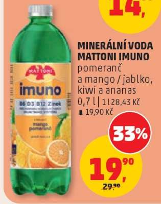 MINERÁLNÍ VODA MATTONI IMUNO