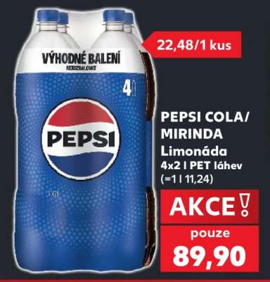 PEPSI COLA/ MIRINDA Limonáda 4x2 l PET láhev