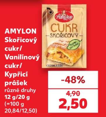 AMYLON Skořicový cukr/Vanilínový cukr/Kypřicí prášek