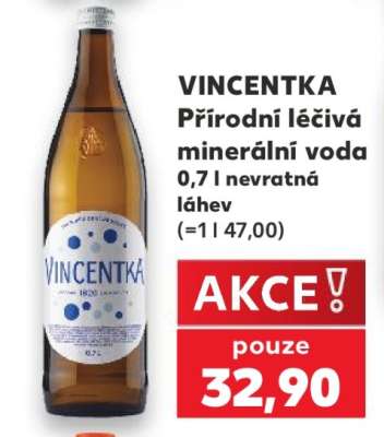 VINCENTKA Přírodní léčivá minerální voda