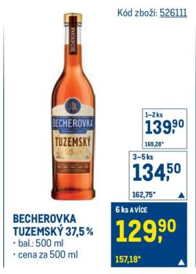 BECHEROVKA TUZEMSKÝ 37,5 %