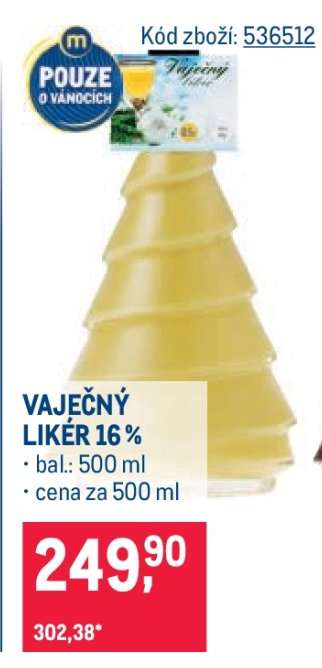 VAJEČNÝ LIKÉR 16 %