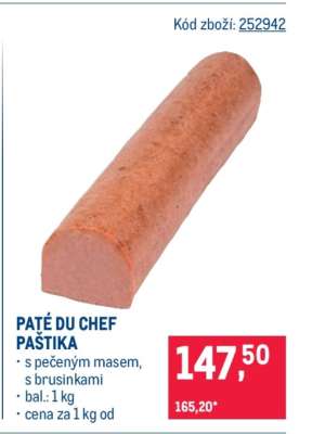 PATÉ DU CHEF Paštika