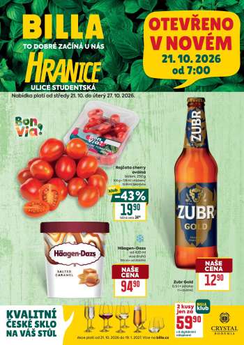 Leták BILLA - 21.10.2026 - 27.10.2026.