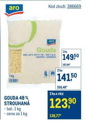 GOUDA 48 % STROUHANÁ