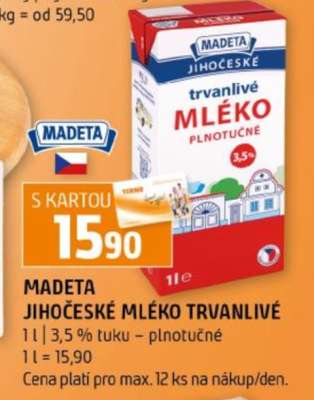 MADETA Jihočeské Mléko trvanlivé
