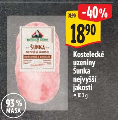 Kostelecké uzeniny Šunka nejvyšší jakosti