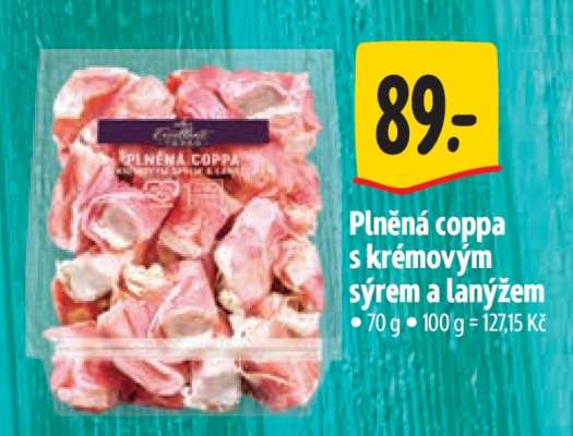 Plněná coppa s krémovým sýrem a lanýžem