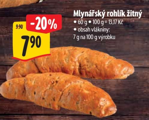 Mlynářský rohlík žitný