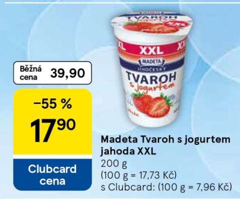 Madeta Tvaroh s jogurtem jahoda XXL