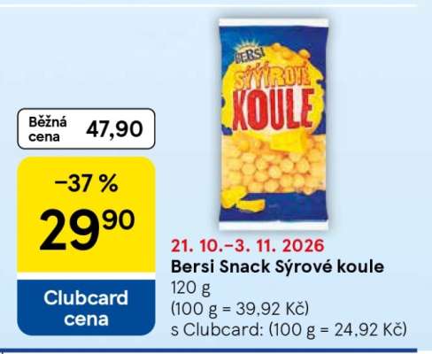BERSI SNACK SÝROVÉ KOULE