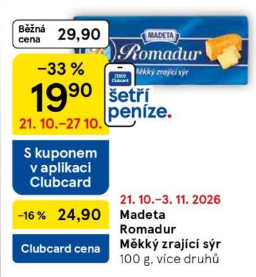 Madeta Romadur Měkký zrající sýr