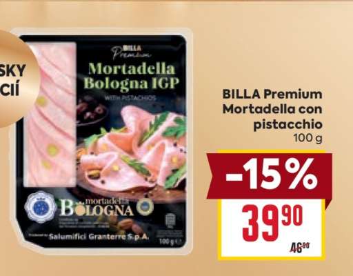 BILLA Premium Mortadella con pistacchio