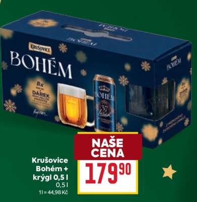 Krušovice Bohém + krýgl 0,5 l