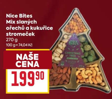 Nice Bites Mix slaných ořechů a kukuřice stromeček