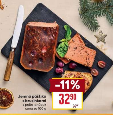 Jemná paštika s brusinkami