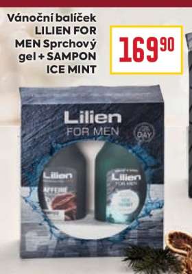 Vánoční balíček LILIEN FOR MEN Sprchový gel + SAMPON ICE MINT