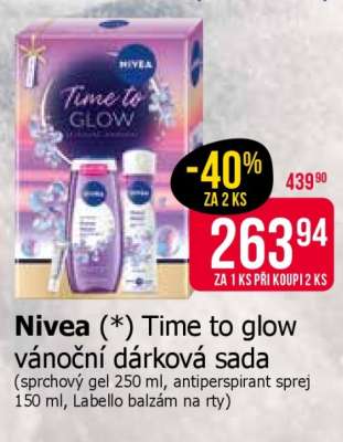 Nivea Time to glow vánoční dárková sada