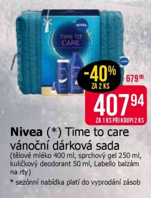 Nivea Time to care vánoční dárková sada