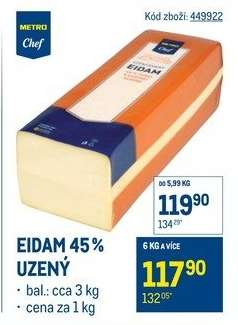 Eidam 45 % uzený