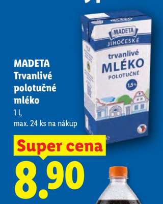 MADETA Trvanlivé polotučné mléko